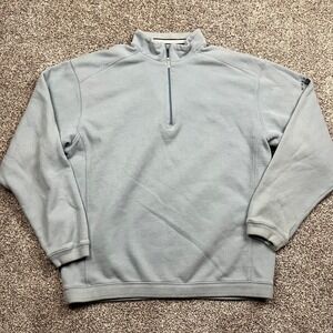 Nike Golf Sweatshirt Men L Fleece Quarter Zip Pullover Blue